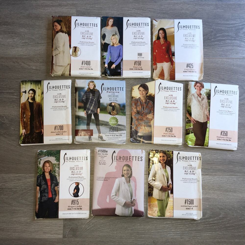Silhouettes Sewing Pattern Bundle Vintage Womens Jacket Shirt UNCUT LOT 10